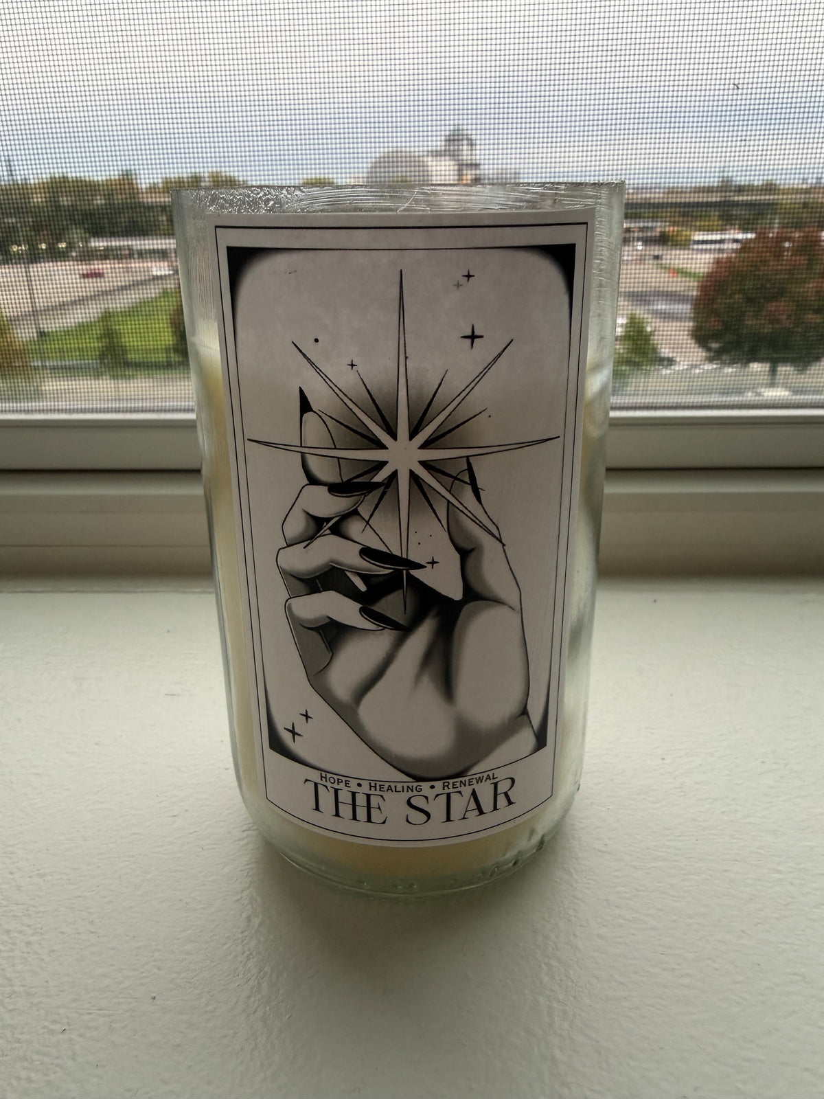 The Star Wine Bottle Tarot Candle