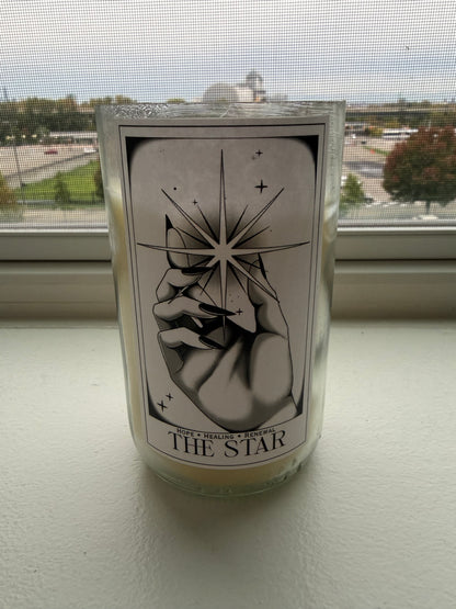 The Star Wine Bottle Tarot Candle