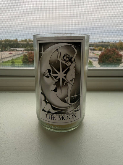 The Moon Wine Bottle Tarot Candle