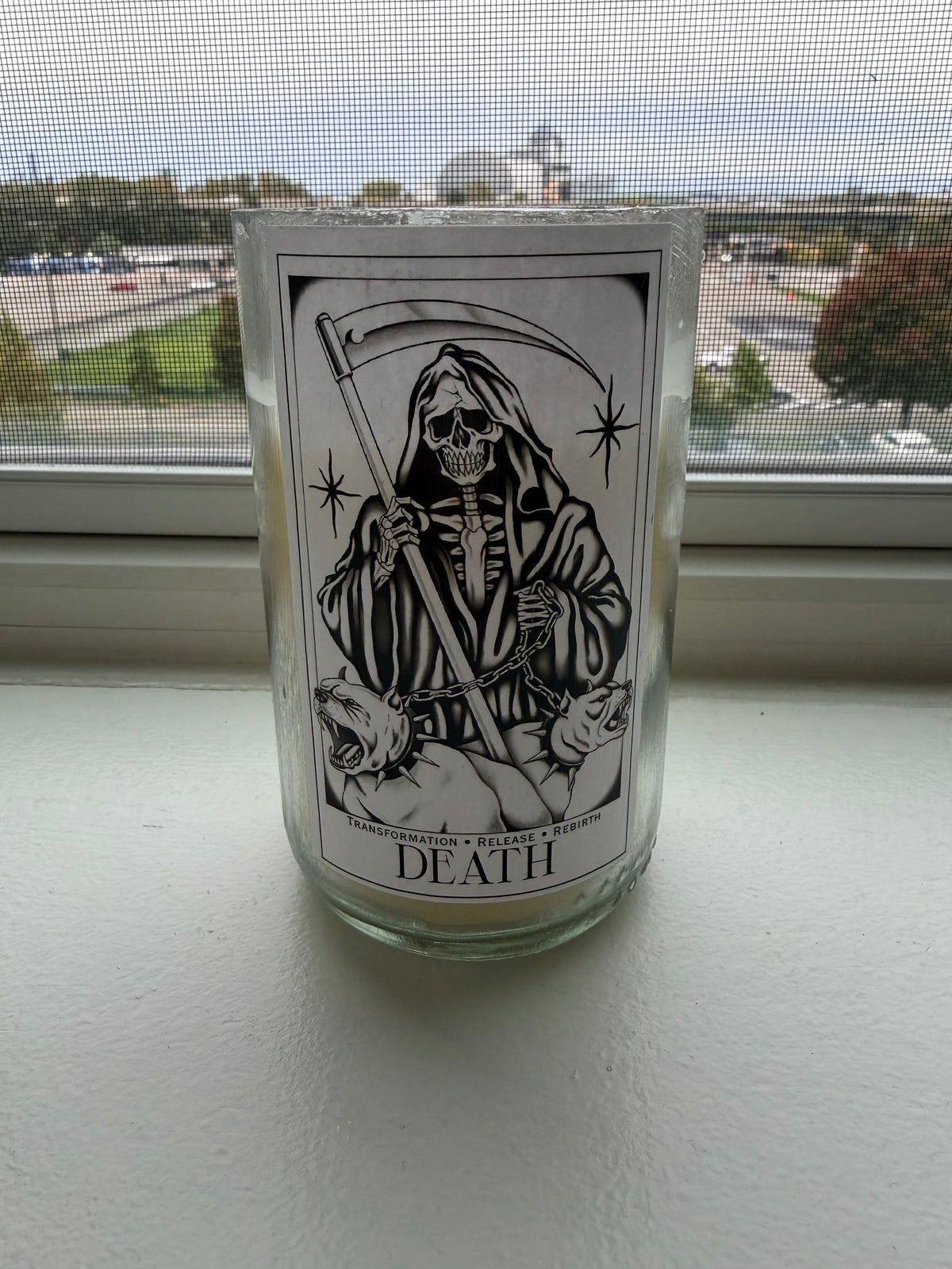 Death Wine Bottle Tarot Candle