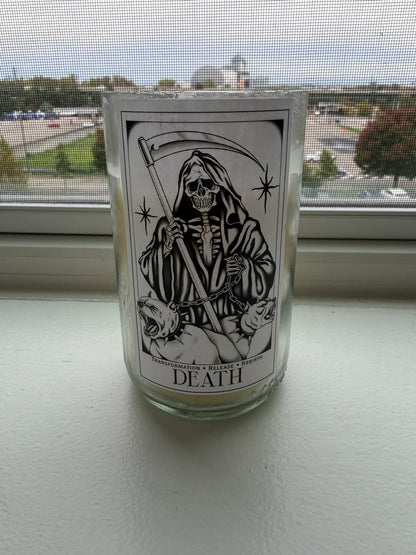 Death Wine Bottle Tarot Candle